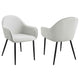 Sillón de comedor tapizado en tela Emma, ​​gris niebla (juego de 2)