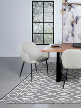 Sillón de comedor tapizado en tela Emma, ​​gris niebla (juego de 2)
