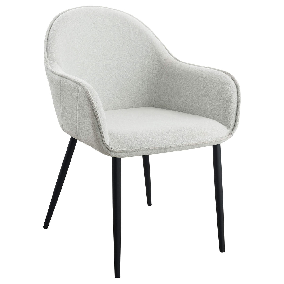 Sillón de comedor tapizado en tela Emma, ​​gris niebla (juego de 2)