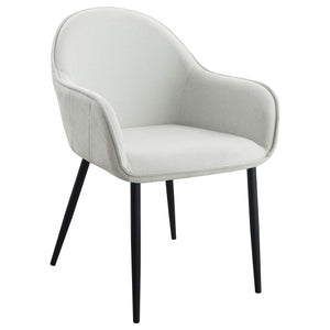 Sillón de comedor tapizado en tela Emma, ​​gris niebla (juego de 2)