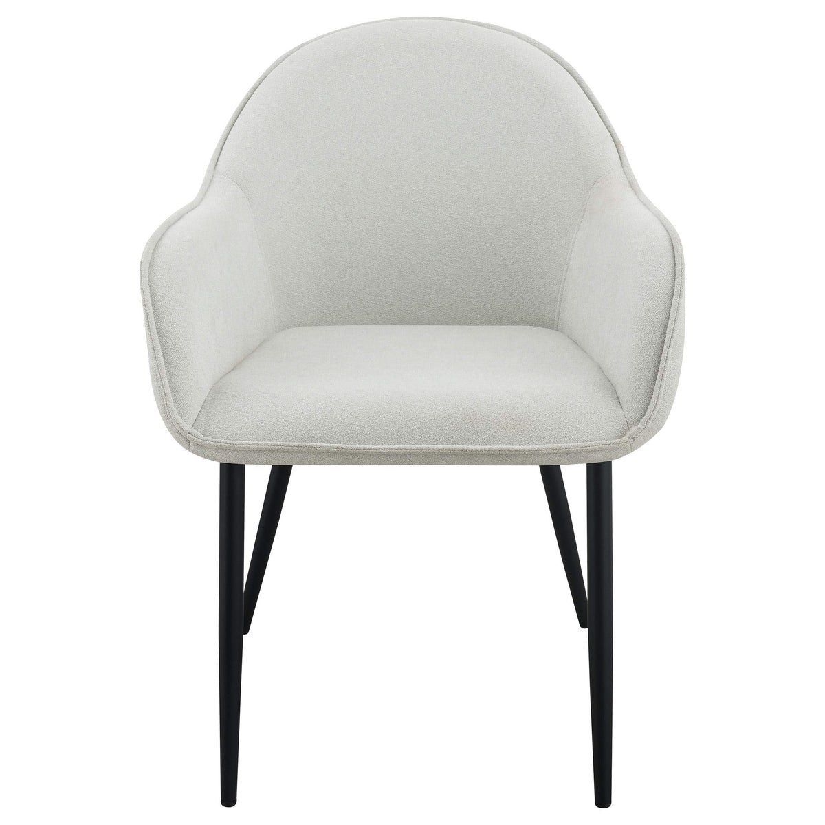 Sillón de comedor tapizado en tela Emma, ​​gris niebla (juego de 2)