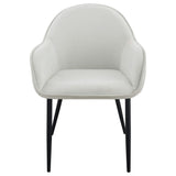 Sillón de comedor tapizado en tela Emma, ​​gris niebla (juego de 2)