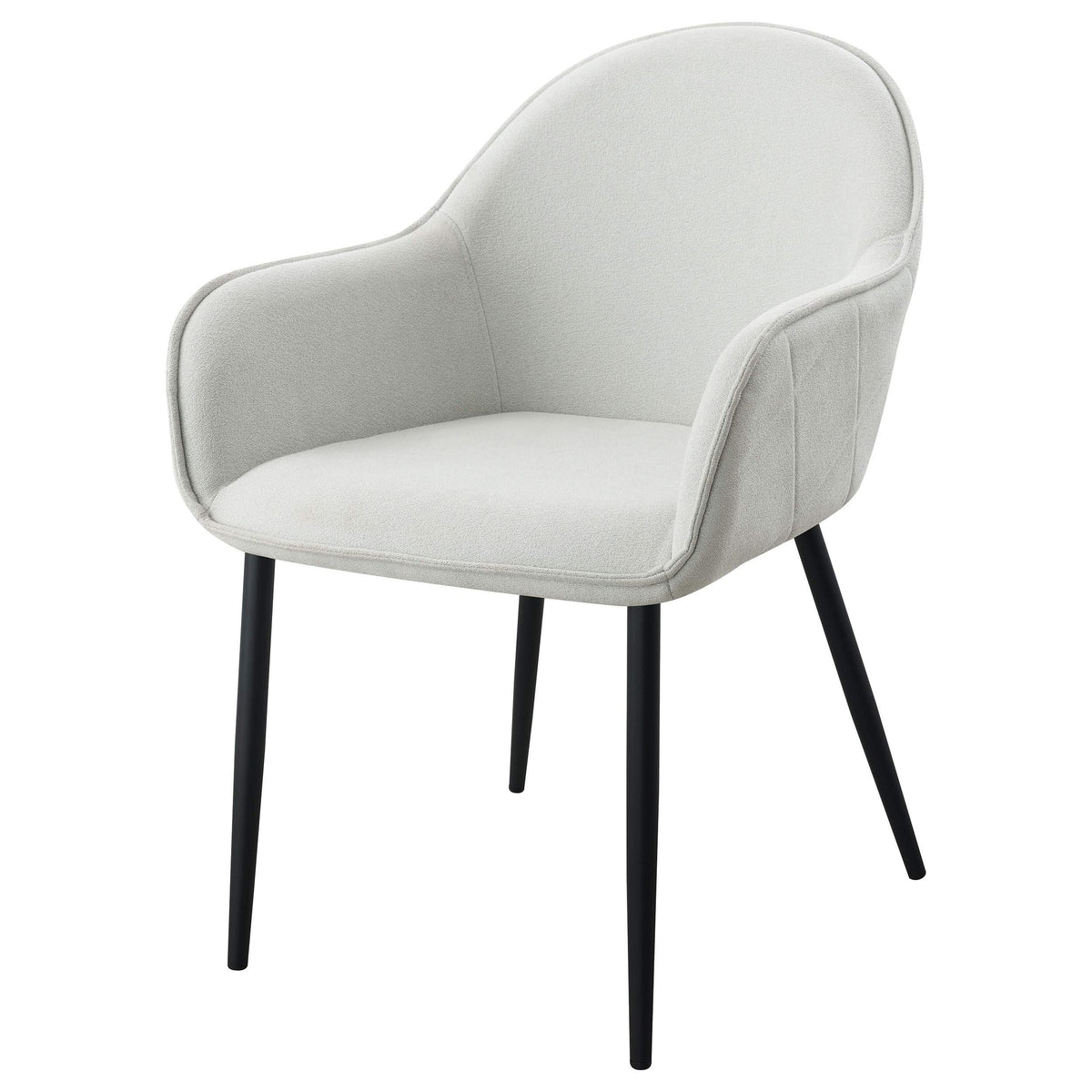 Sillón de comedor tapizado en tela Emma, ​​gris niebla (juego de 2)