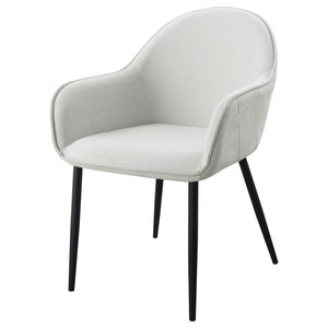 Sillón de comedor tapizado en tela Emma, ​​gris niebla (juego de 2)