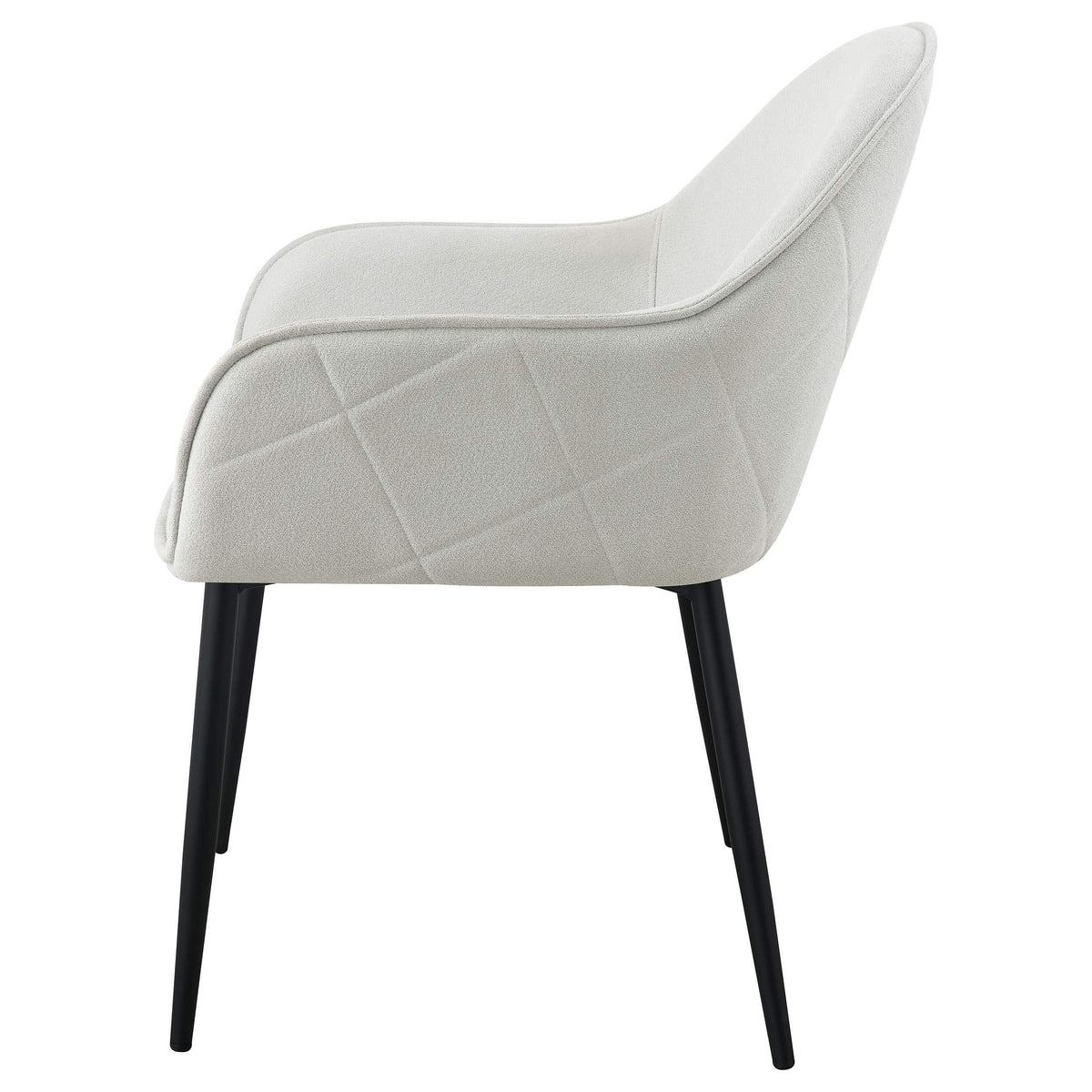 Sillón de comedor tapizado en tela Emma, ​​gris niebla (juego de 2)