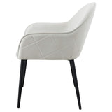 Sillón de comedor tapizado en tela Emma, ​​gris niebla (juego de 2)