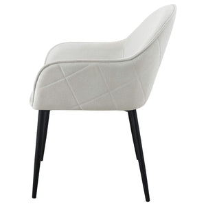 Sillón de comedor tapizado en tela Emma, ​​gris niebla (juego de 2)