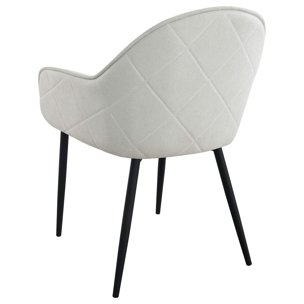 Sillón de comedor tapizado en tela Emma, ​​gris niebla (juego de 2)