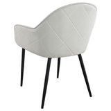 Sillón de comedor tapizado en tela Emma, ​​gris niebla (juego de 2)