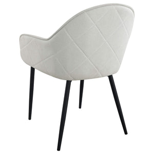 Sillón de comedor tapizado en tela Emma, ​​gris niebla (juego de 2)
