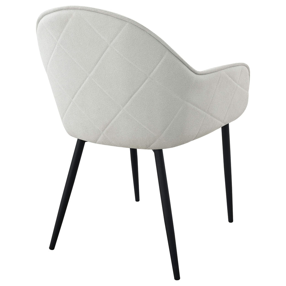 Sillón de comedor tapizado en tela Emma, ​​gris niebla (juego de 2)