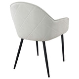 Sillón de comedor tapizado en tela Emma, ​​gris niebla (juego de 2)
