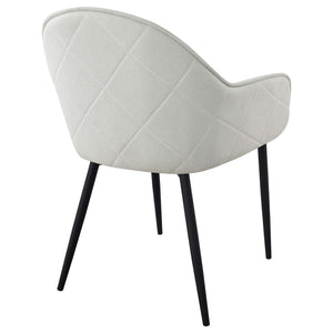 Sillón de comedor tapizado en tela Emma, ​​gris niebla (juego de 2)