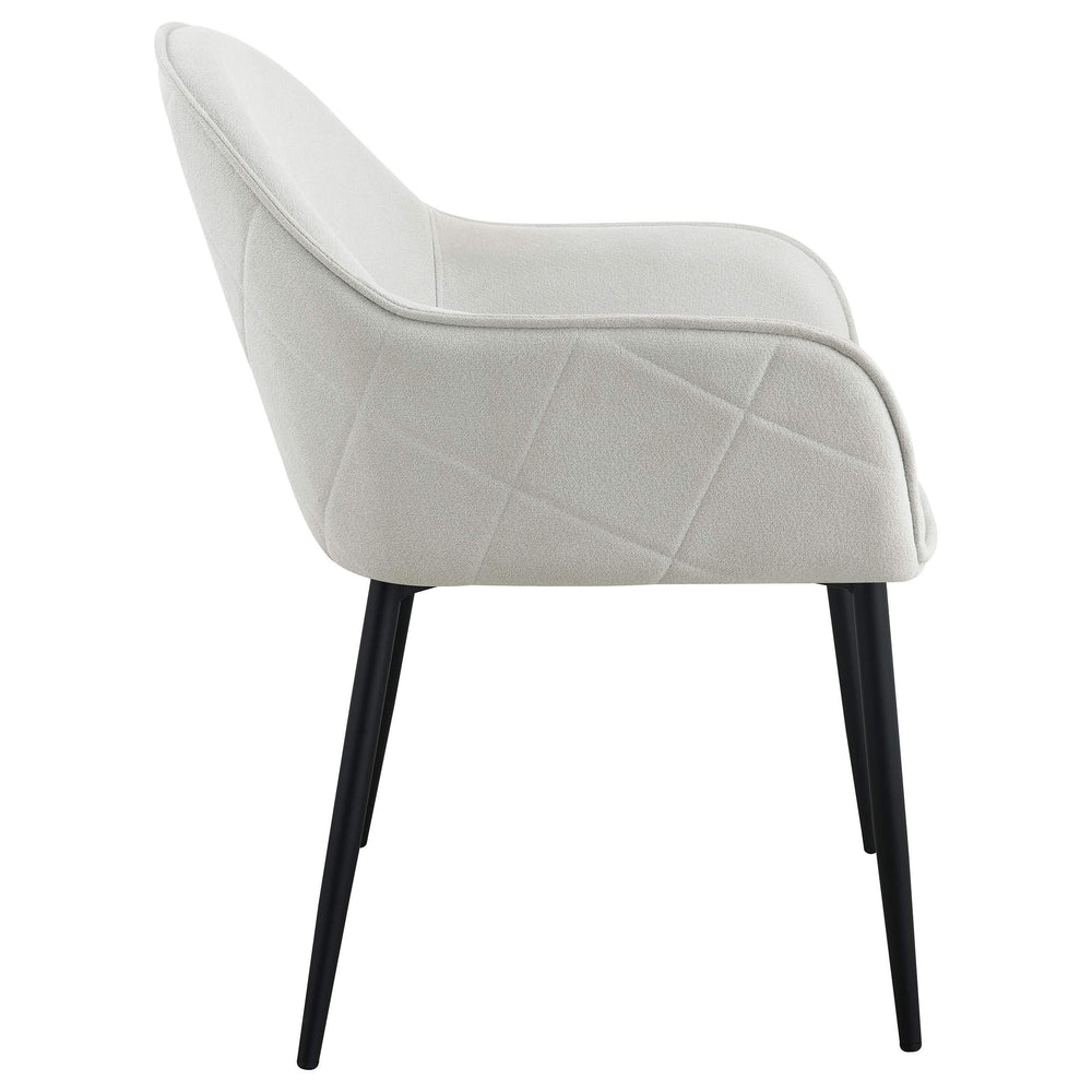 Sillón de comedor tapizado en tela Emma, ​​gris niebla (juego de 2)
