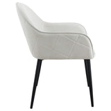 Sillón de comedor tapizado en tela Emma, ​​gris niebla (juego de 2)