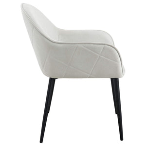 Sillón de comedor tapizado en tela Emma, ​​gris niebla (juego de 2)