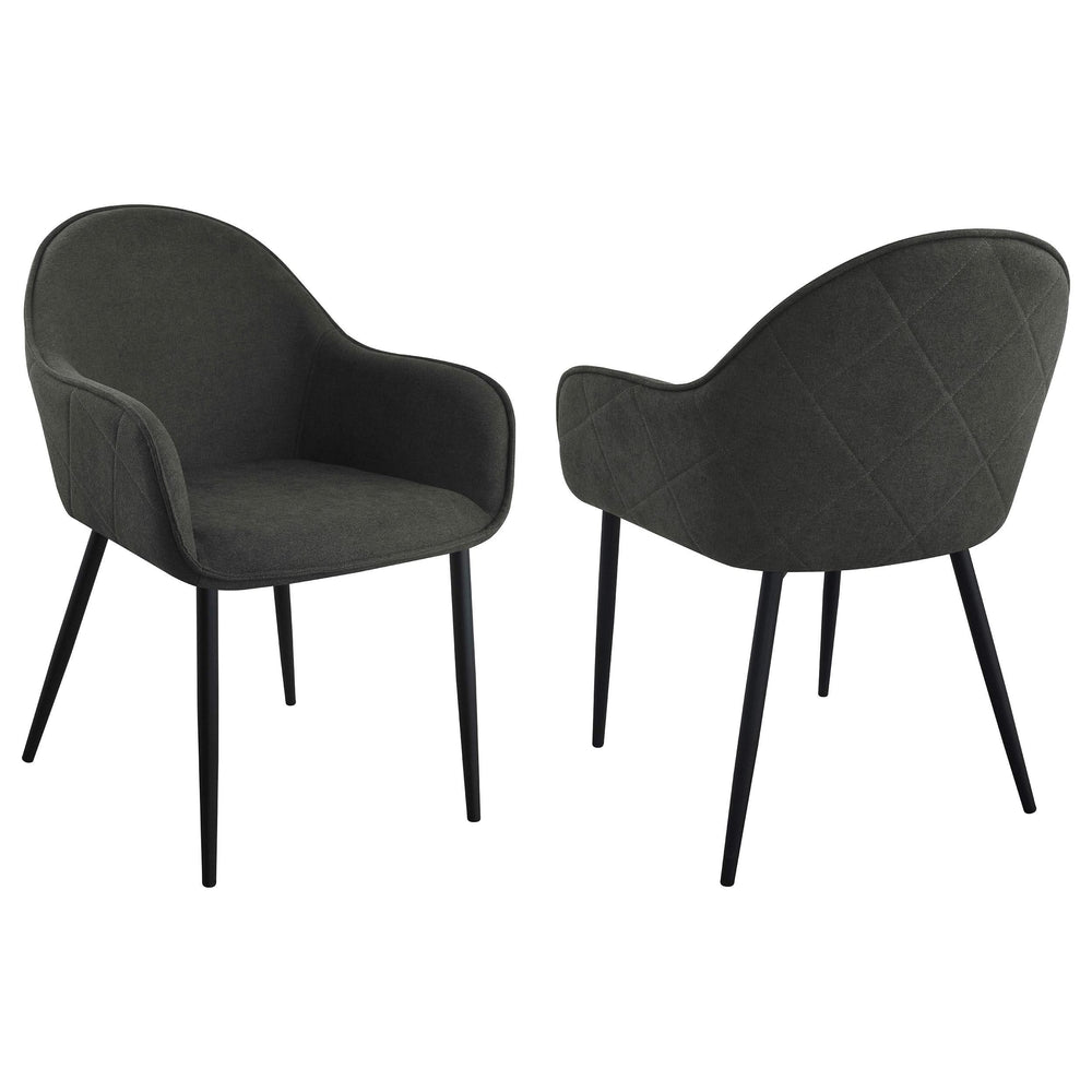 Sillón de comedor tapizado en tela Emma color carbón (juego de 2)