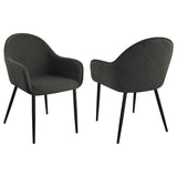 Sillón de comedor tapizado en tela Emma color carbón (juego de 2)