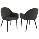 Sillón de comedor tapizado en tela Emma color carbón (juego de 2)