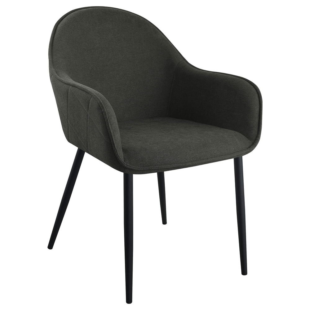 Sillón de comedor tapizado en tela Emma color carbón (juego de 2)