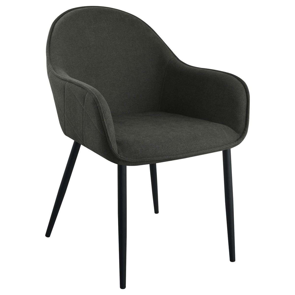 Sillón de comedor tapizado en tela Emma color carbón (juego de 2)