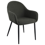 Sillón de comedor tapizado en tela Emma color carbón (juego de 2)