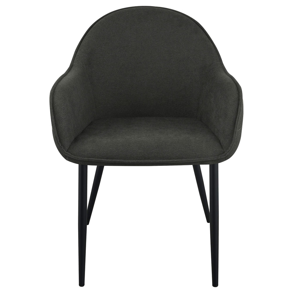 Sillón de comedor tapizado en tela Emma color carbón (juego de 2)