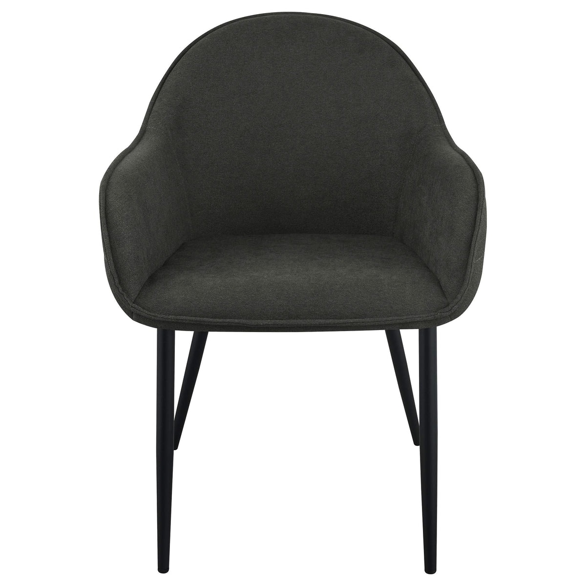 Sillón de comedor tapizado en tela Emma color carbón (juego de 2)