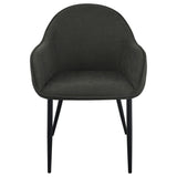 Sillón de comedor tapizado en tela Emma color carbón (juego de 2)