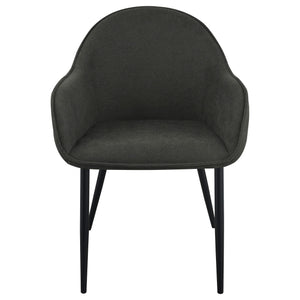 Sillón de comedor tapizado en tela Emma color carbón (juego de 2)