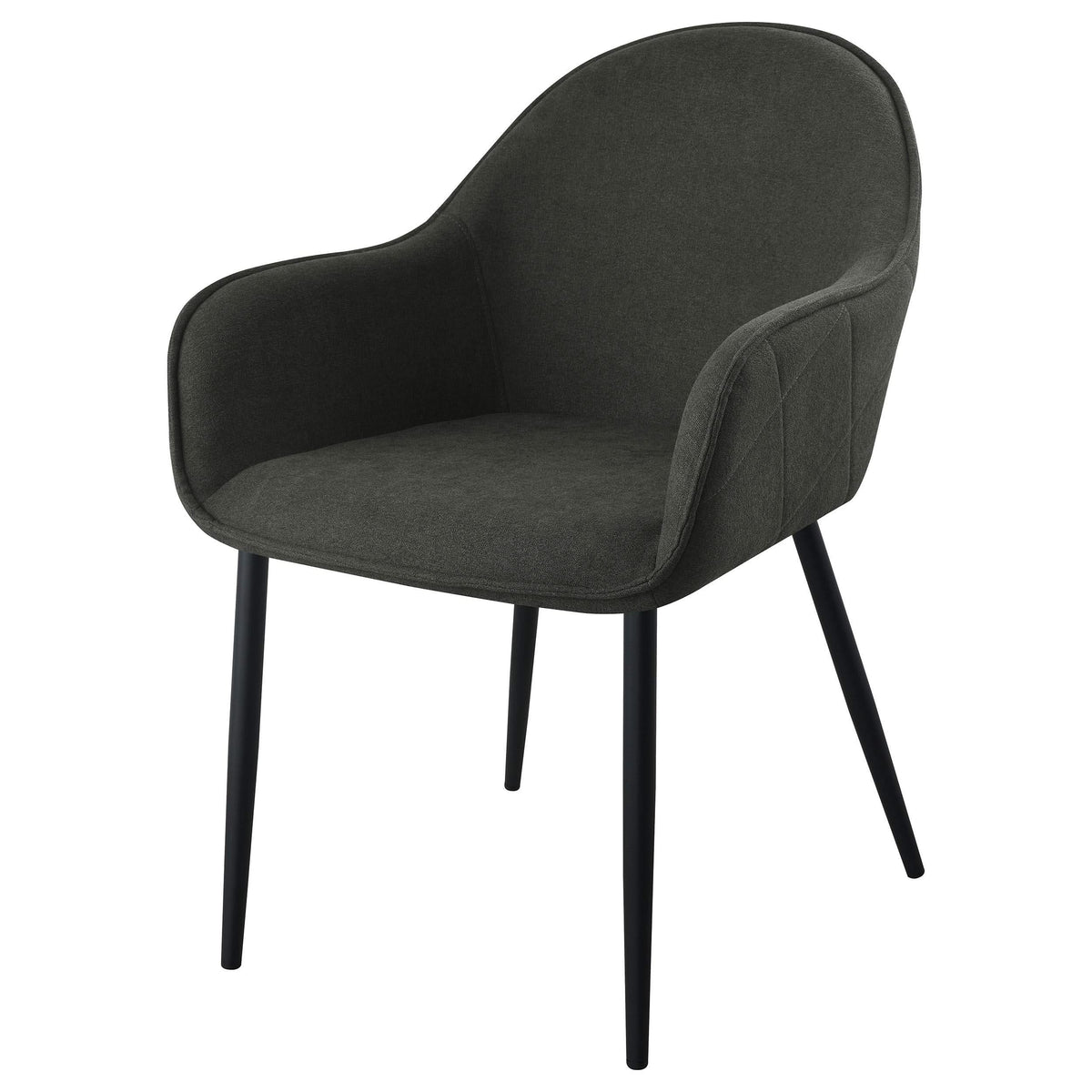 Sillón de comedor tapizado en tela Emma color carbón (juego de 2)