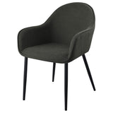 Sillón de comedor tapizado en tela Emma color carbón (juego de 2)