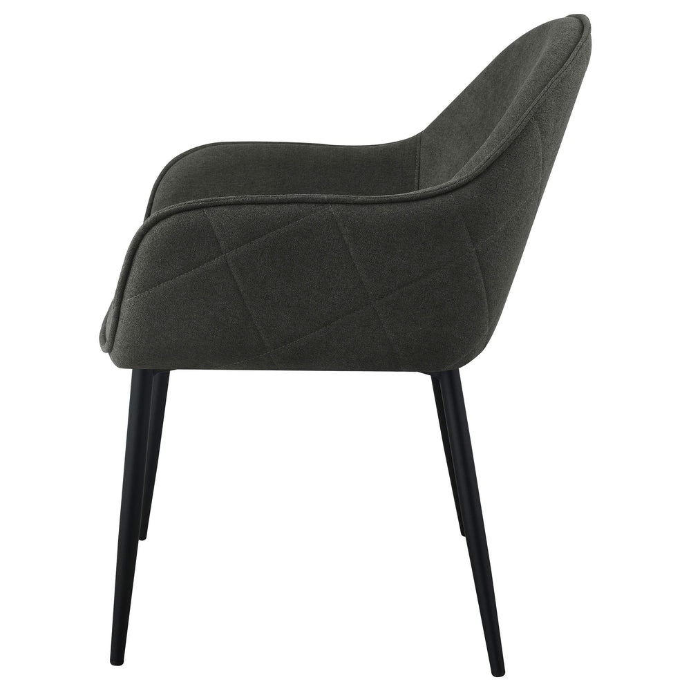 Sillón de comedor tapizado en tela Emma color carbón (juego de 2)
