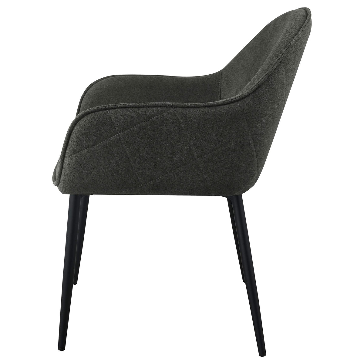 Sillón de comedor tapizado en tela Emma color carbón (juego de 2)