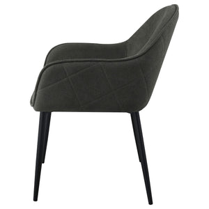 Sillón de comedor tapizado en tela Emma color carbón (juego de 2)