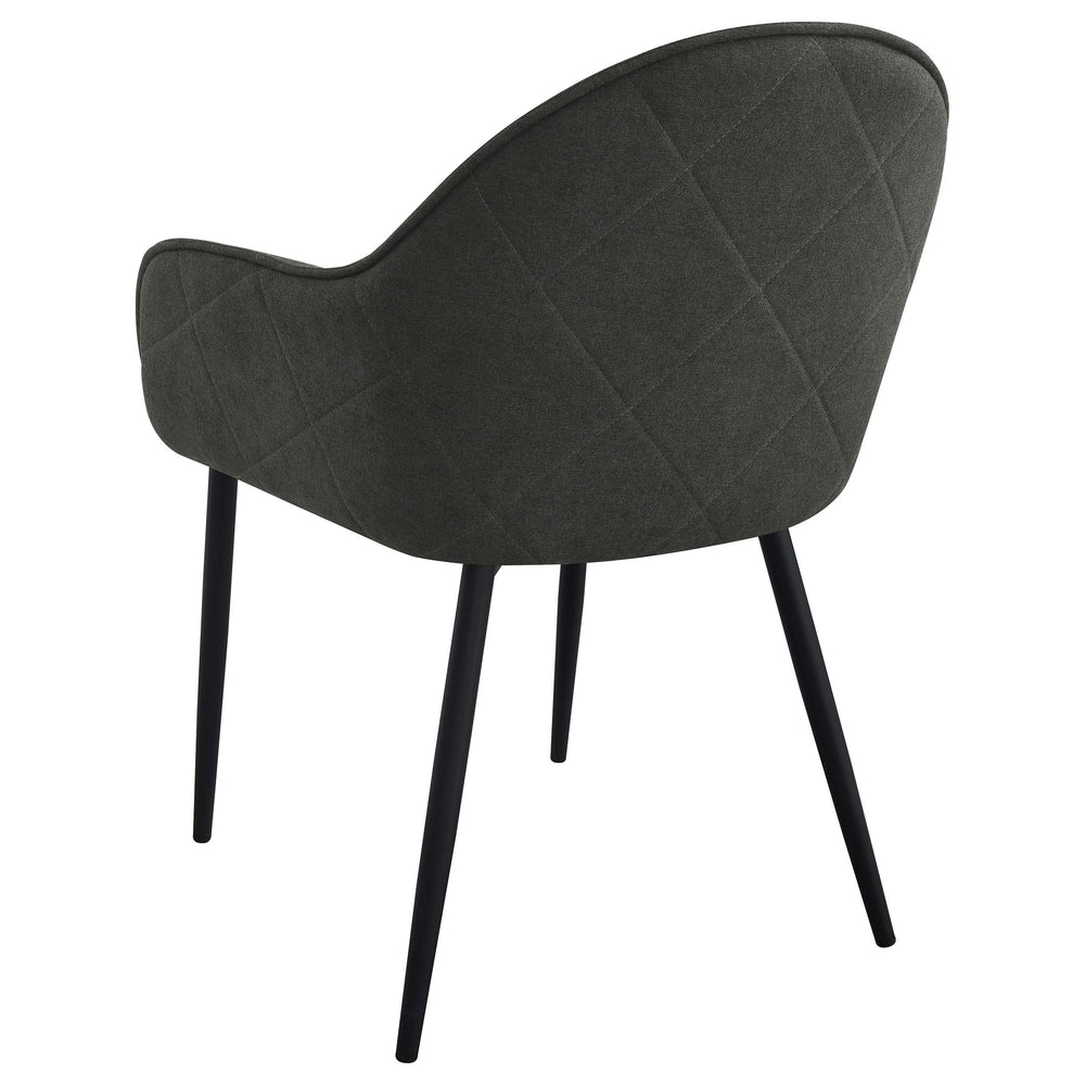 Sillón de comedor tapizado en tela Emma color carbón (juego de 2)