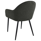 Sillón de comedor tapizado en tela Emma color carbón (juego de 2)