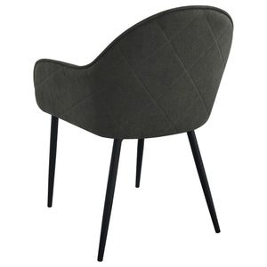 Sillón de comedor tapizado en tela Emma color carbón (juego de 2)