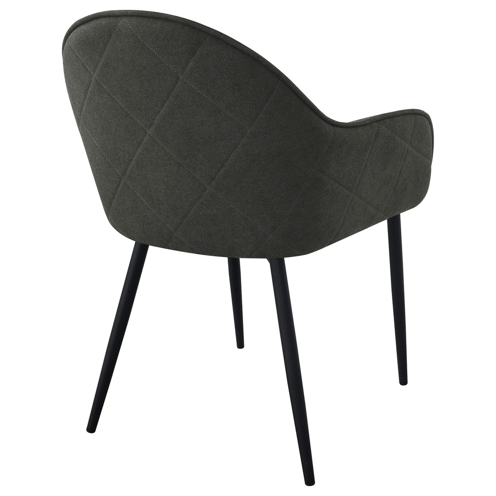 Sillón de comedor tapizado en tela Emma color carbón (juego de 2)
