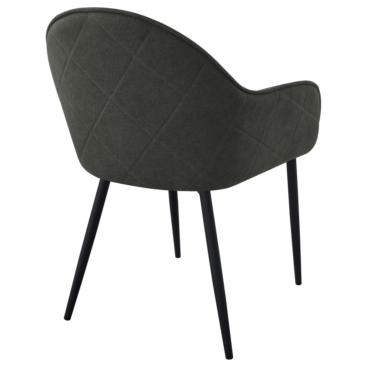 Sillón de comedor tapizado en tela Emma color carbón (juego de 2)