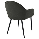 Sillón de comedor tapizado en tela Emma color carbón (juego de 2)