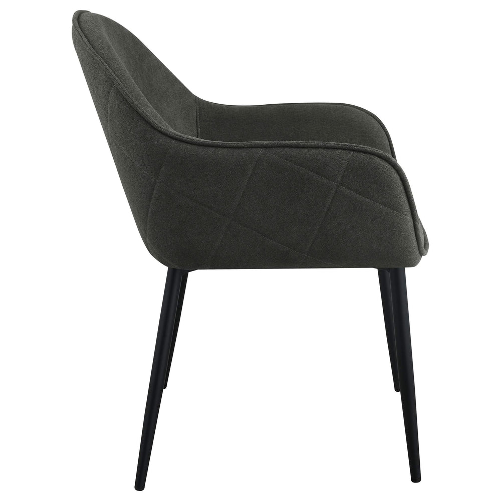 Sillón de comedor tapizado en tela Emma color carbón (juego de 2)