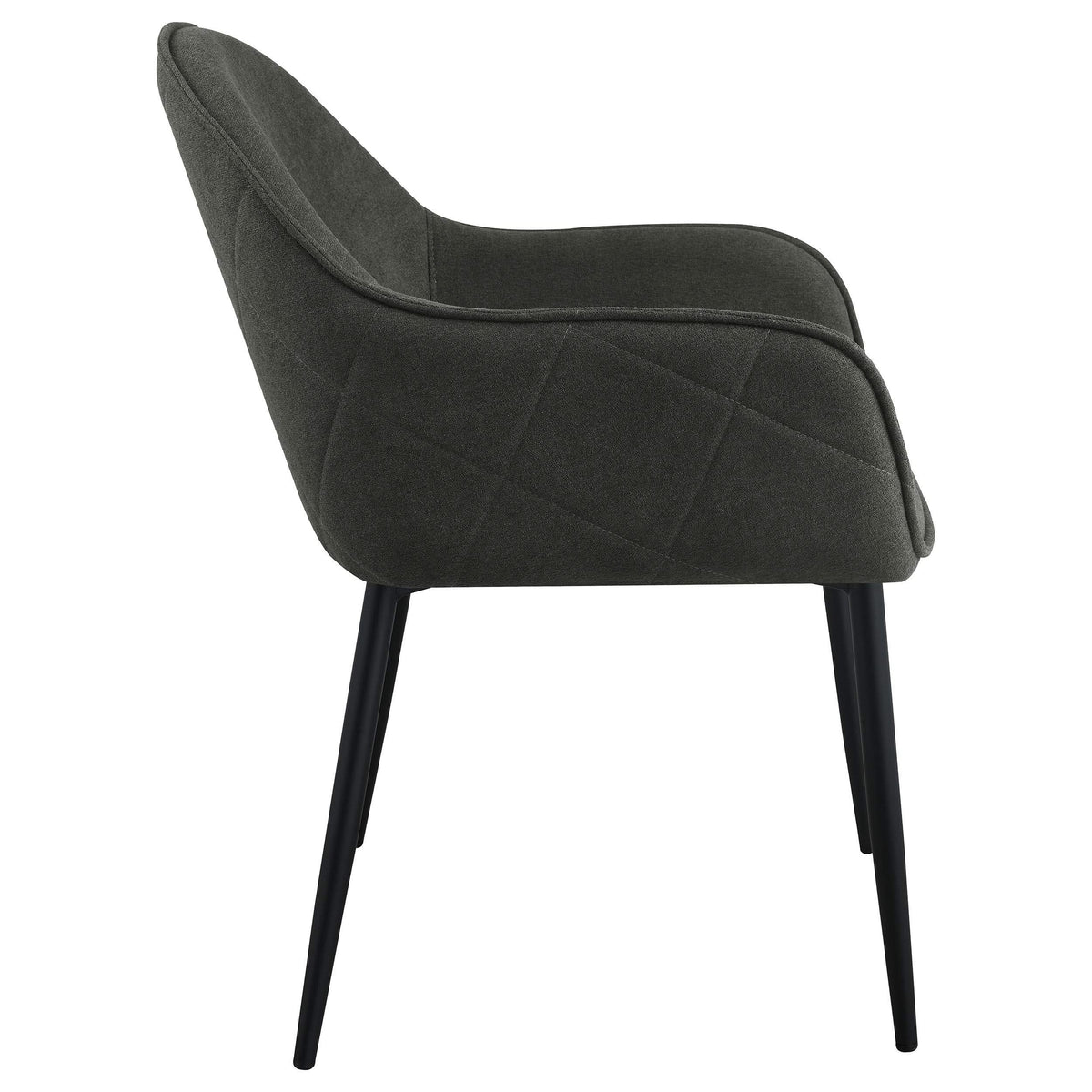 Sillón de comedor tapizado en tela Emma color carbón (juego de 2)