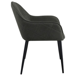 Sillón de comedor tapizado en tela Emma color carbón (juego de 2)