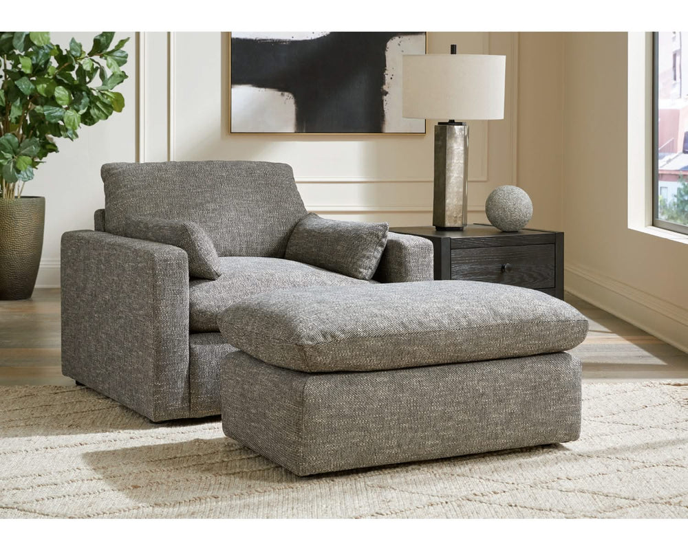 Dramatic Oversized Chair and Ottoman