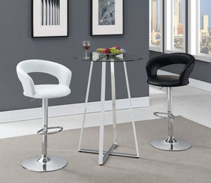 Barraza 29-inch Adjustable Height Bar Stool Black and Chrome