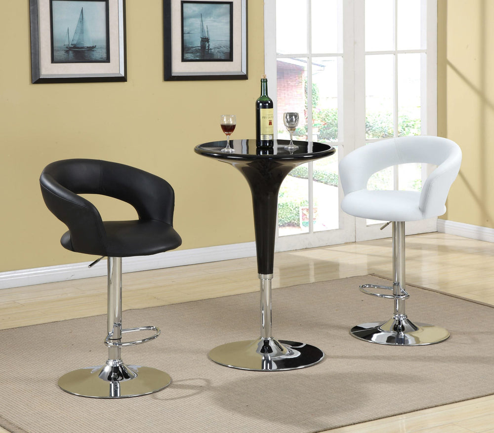 Barraza 29-inch Adjustable Height Bar Stool Black and Chrome