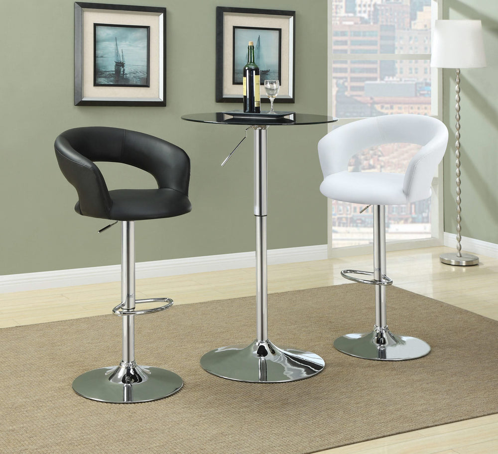 Barraza 29-inch Adjustable Height Bar Stool Black and Chrome