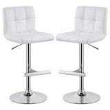 Taburete de bar ajustable tapizado Lenny blanco (juego de 2)