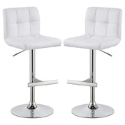 Taburete de bar ajustable tapizado Lenny blanco (juego de 2)